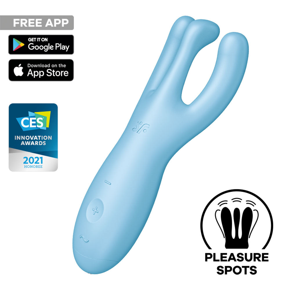Satisfyer Threesome 4 contact vibrator for the stimulation of the clitoris and labia blue - image 2