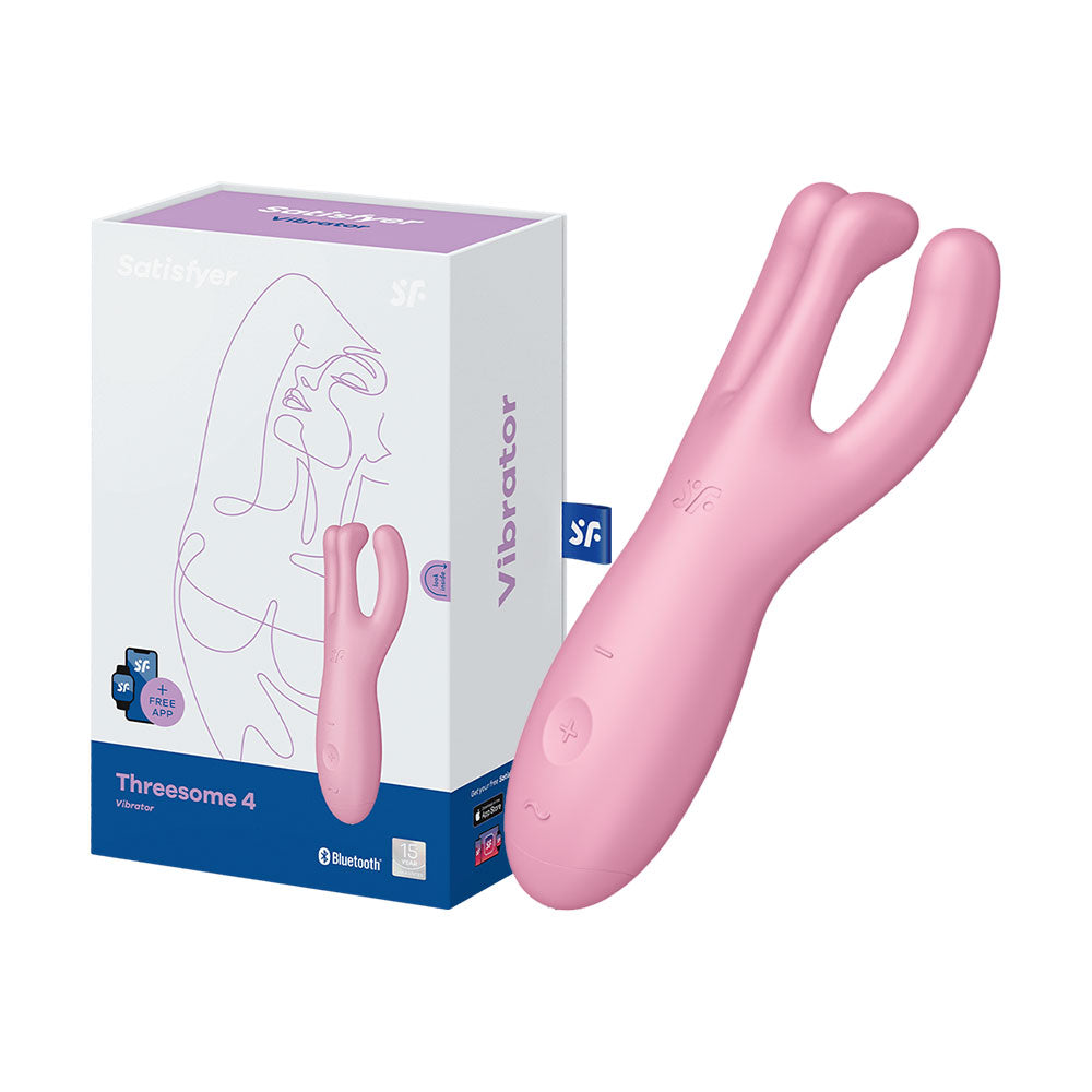 Satisfyer Threesome 4 contact vibrator for the stimulation of the clitoris and labia pink