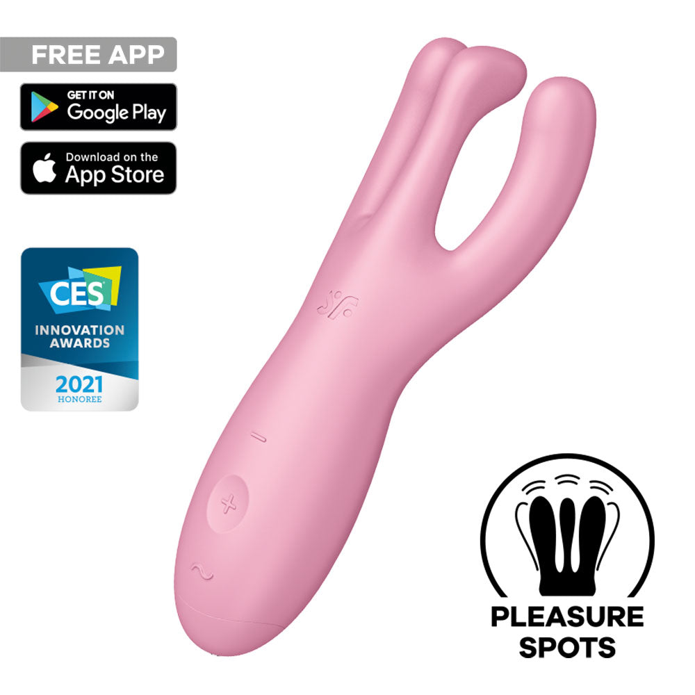 Satisfyer Threesome 4 contact vibrator for the stimulation of the clitoris and labia pink - image 2