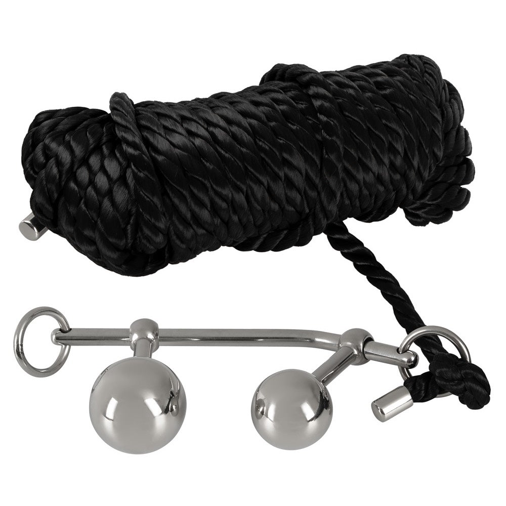 Bondage anal metal plugs with 10 m rope - image 2