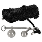 Bondage anal metal plugs with 10 m rope