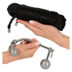 Bondage anal metal plugs with 10 m rope