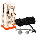 Bondage anal metal plugs with 10 m rope