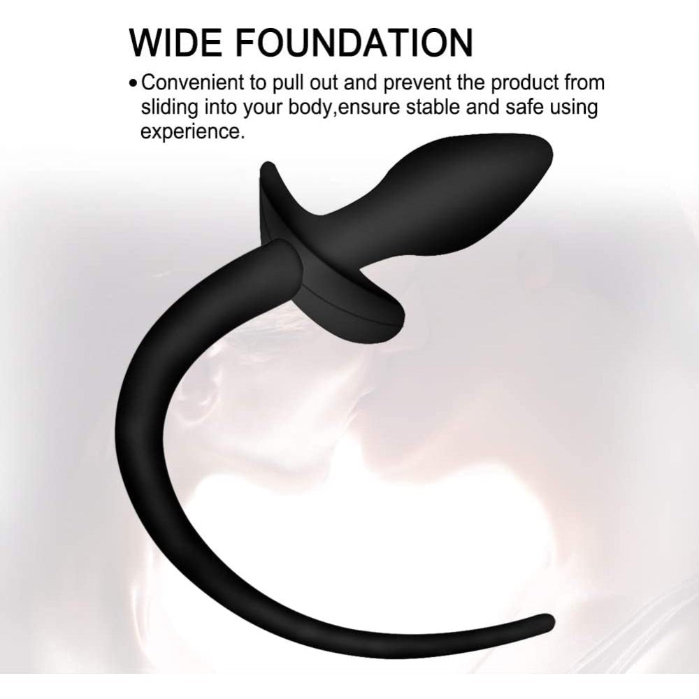 Black Silicone Mice Tail with plug - image 3