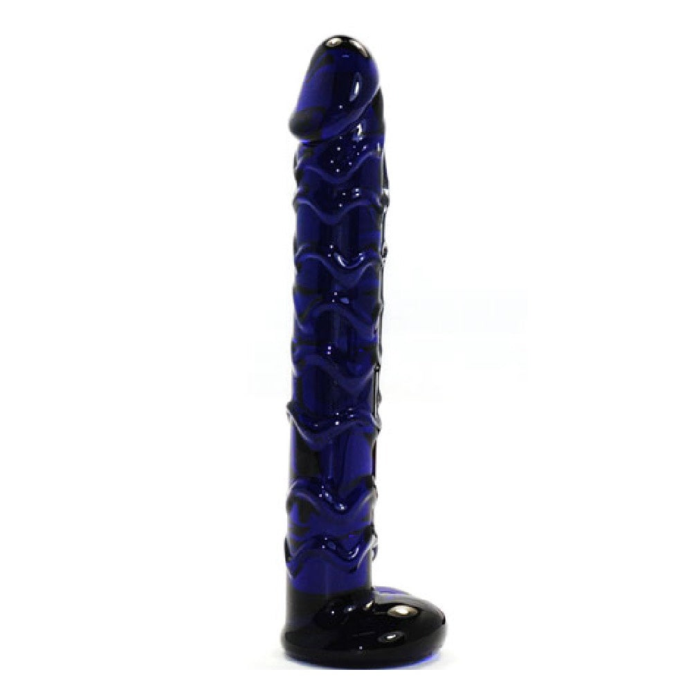 Navy Blue Glass dildo 19 cm