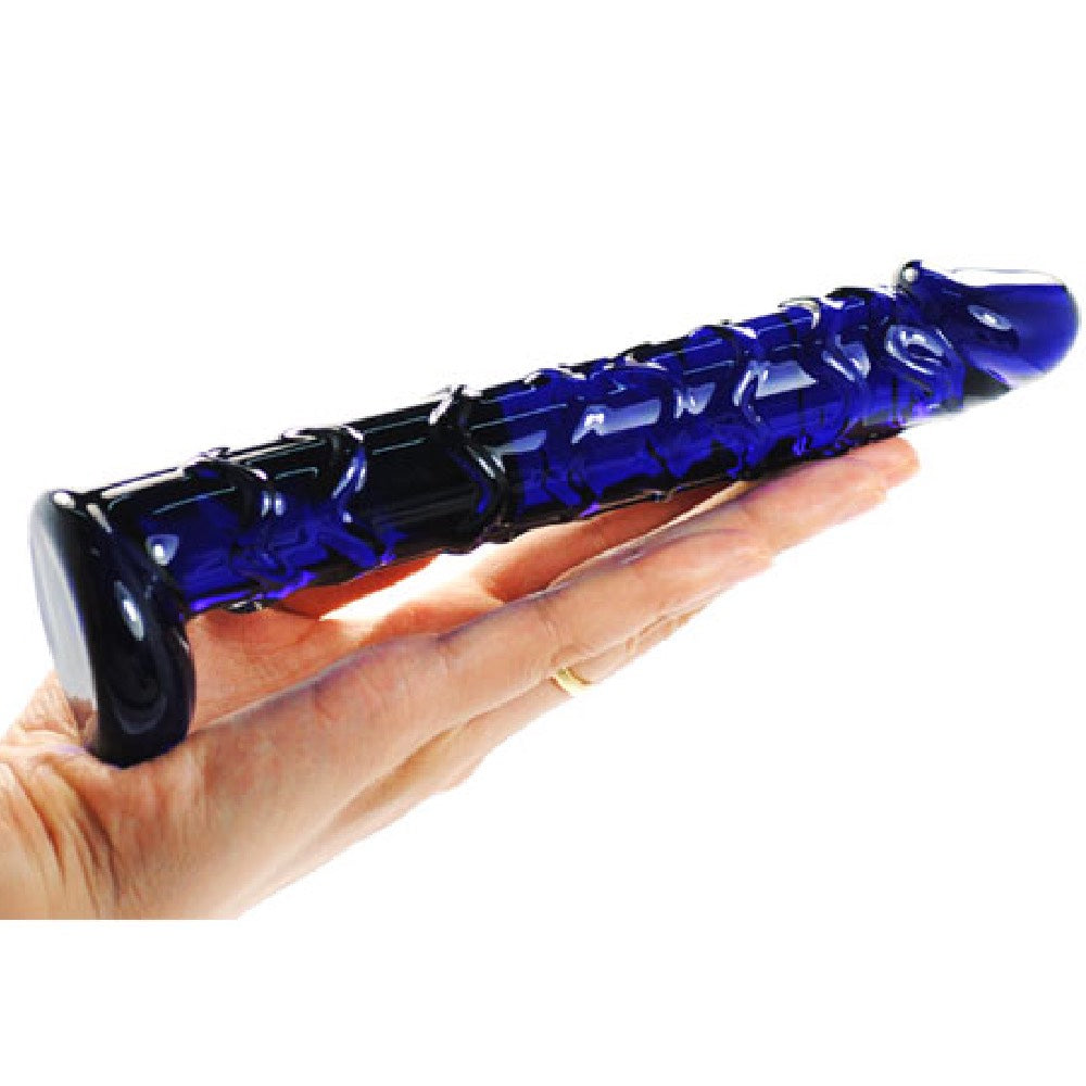 Navy Blue Glass dildo 19 cm Δευτερεύουσα εικόνα προϊόντος