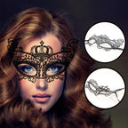 Naughty Toys Black Venetian embroidered Queen's Eye Mask - image 2