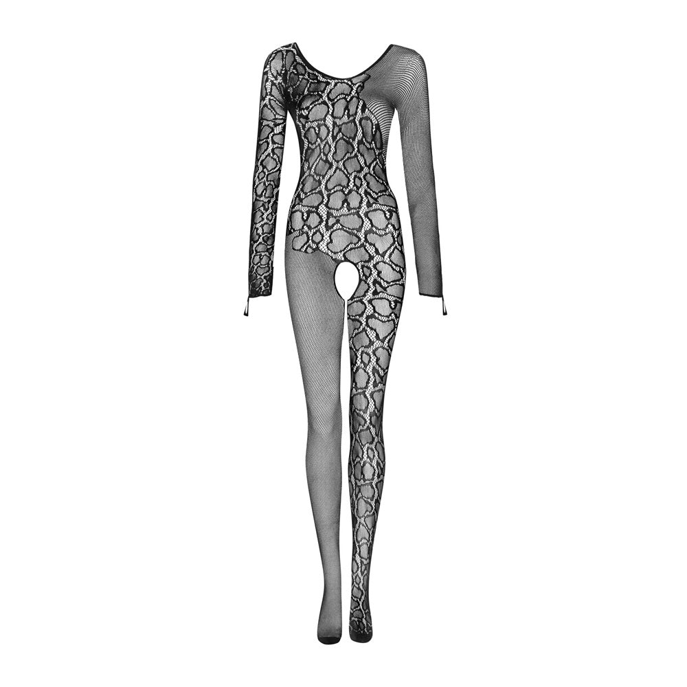Obsessive G326 Bodystocking with Long Sleeve Black O/S