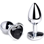 MEDIUM Heart Base Metal butt plug Black 8 X Ø 3.4 cm