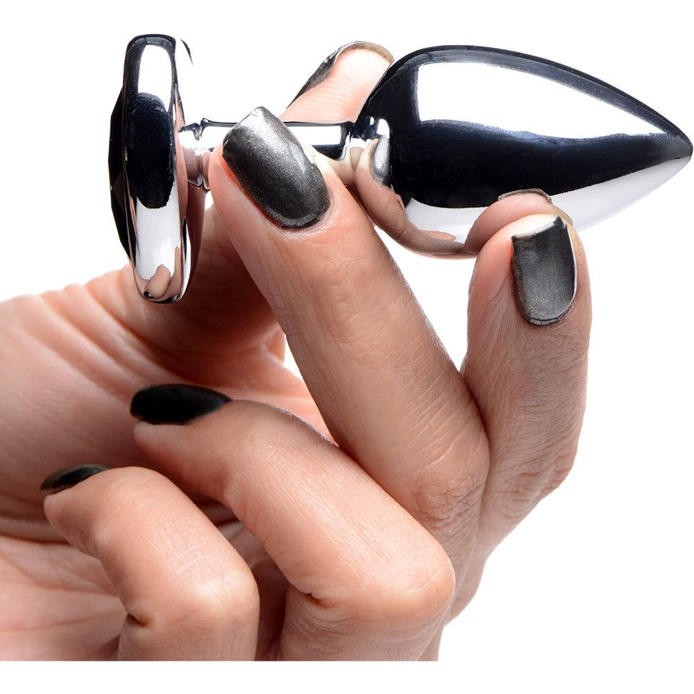 MEDIUM Heart Base Metal butt plug Black 8 X Ø 3.4 cm - image 4