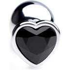 LARGE heart base metal butt plug BLACK - image 5
