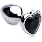LARGE heart base metal butt plug BLACK