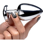 LARGE heart base metal butt plug BLACK - image 2