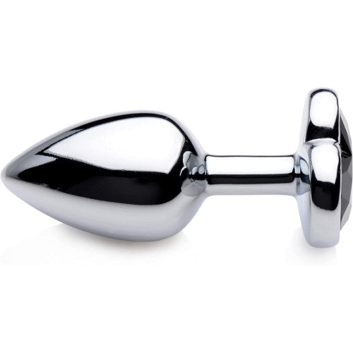 LARGE heart base metal butt plug BLACK - image 4