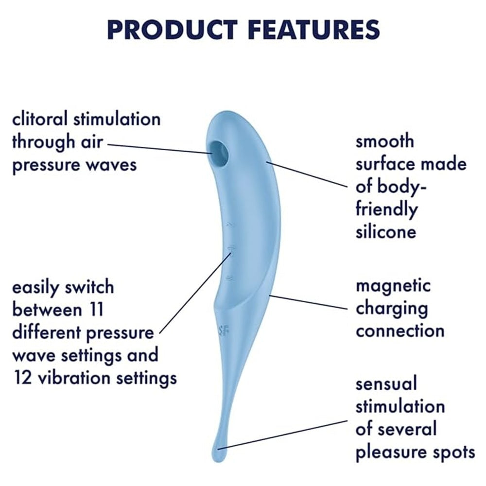 Satisfyer Twirling Pro Hybrid Air Pulse Vibrator Blue - image 3