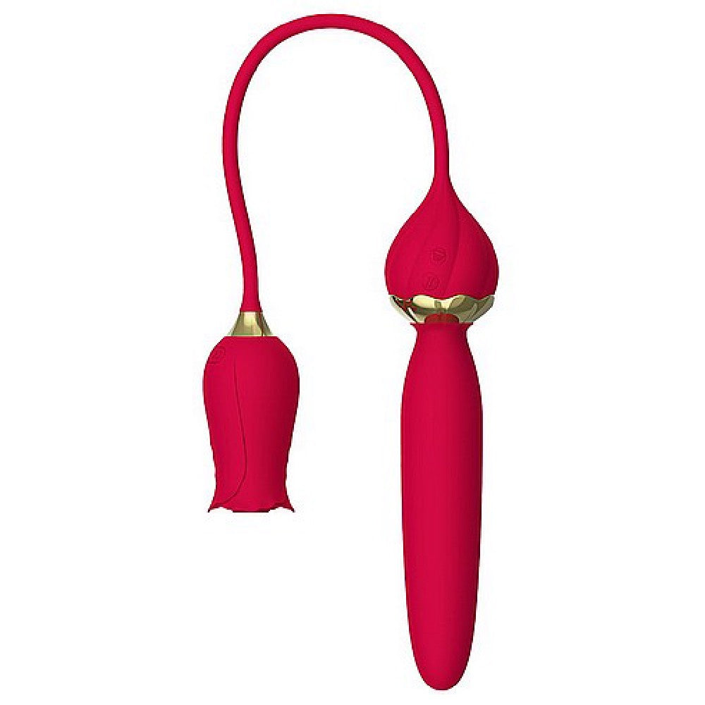 Silicone clit suction Rose with thrusting Wand vibrator Δευτερεύουσα εικόνα προϊόντος