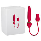 Silicone clit suction Rose with thrusting Wand vibrator