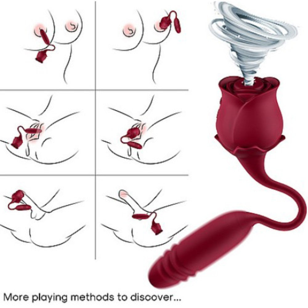 TOYBOX Clitoral suction Rose Thrusting bullet Vibrator