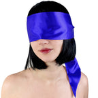 Mystery blue shiny silky Blindfold with a Feather tickler SET - image 2