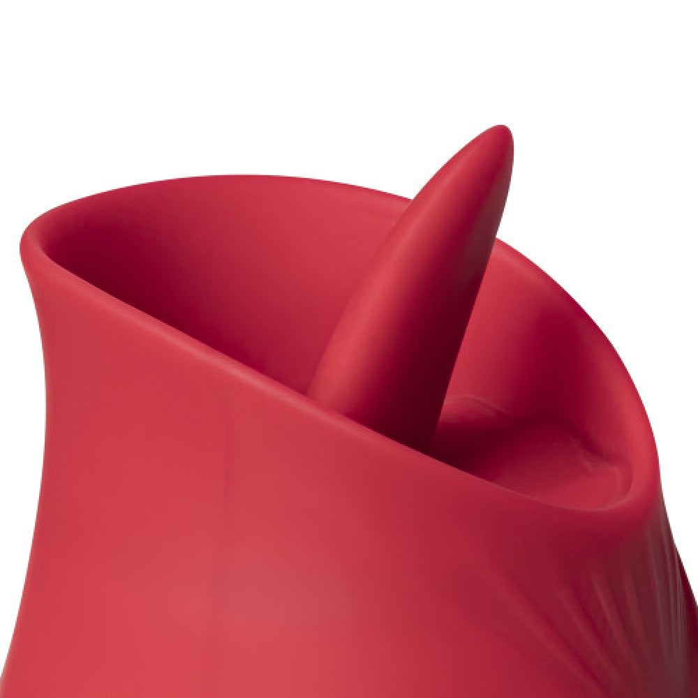 Rose Silicone Clitoral Stimulator with Vibrating Tongue - image 3