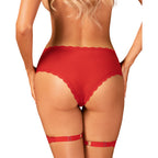 Plus size Obsessive Belovya sensual red garter panties
