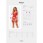 Plus size Obsessive Belovya red corset with garters and thong - image 5