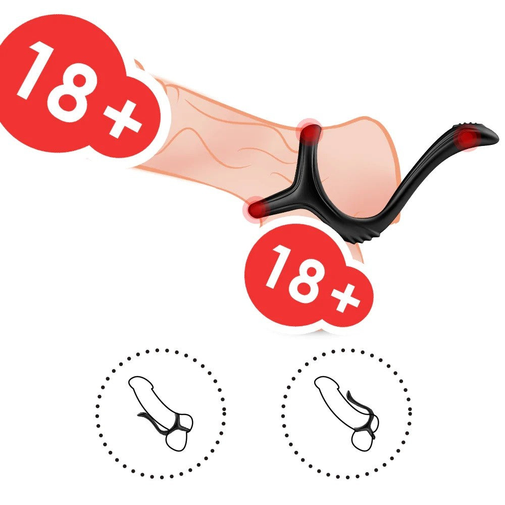 TOYBOY soft stretchy 3 in 1 Cock Ring with Taint Teasing Tail - image 8