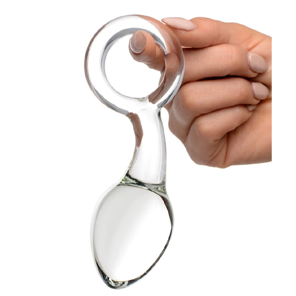 Small glass butt plug with retrieval ring 13 x Ø 3.3 cm Δευτερεύουσα εικόνα προϊόντος