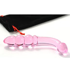 Beaded Glass Anal Slider Dildo PINK 18 x 3 cm
