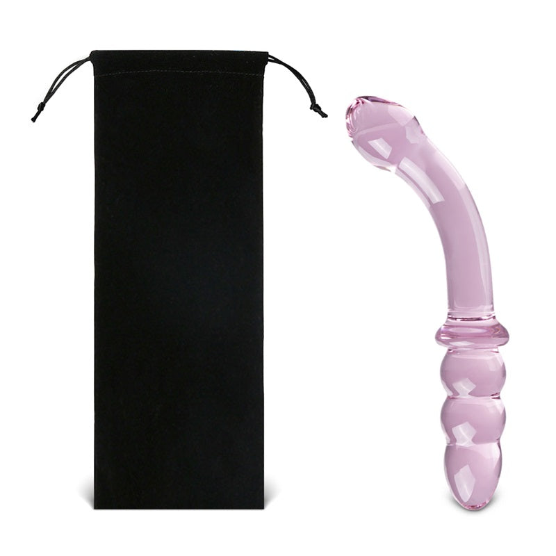 Beaded Glass Anal Slider Dildo PINK 18 x 3 cm - image 8