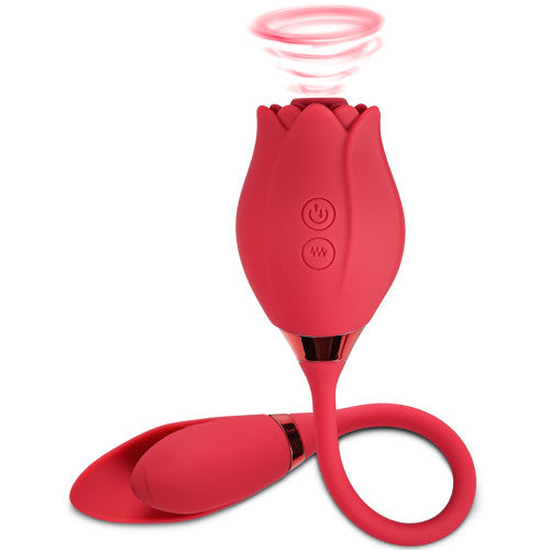 Sex time Silicone Rose Sucking stimulator with vibrating Egg - image 3