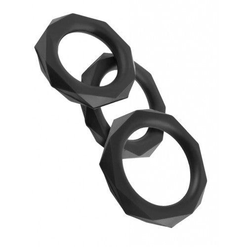 KING COCK Penis Ring SET (3pc) – BLACK Κύρια εικόνα προϊόντος