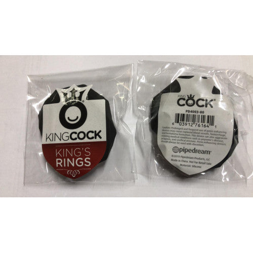 KING COCK Penis Ring SET (3pc) – BLACK - image 3