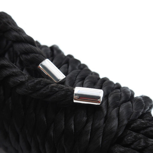 BLACK Silky Soft Bondage Rope with metal endings 5 Meters Secondary image