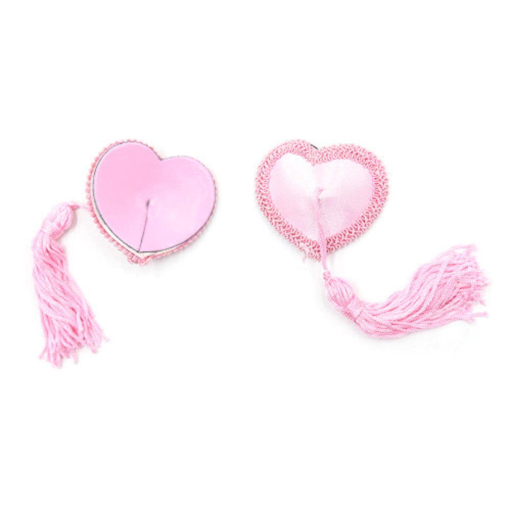 Naughty Toys Pink Heart Nipple Pasties with tassels Κύρια εικόνα προϊόντος