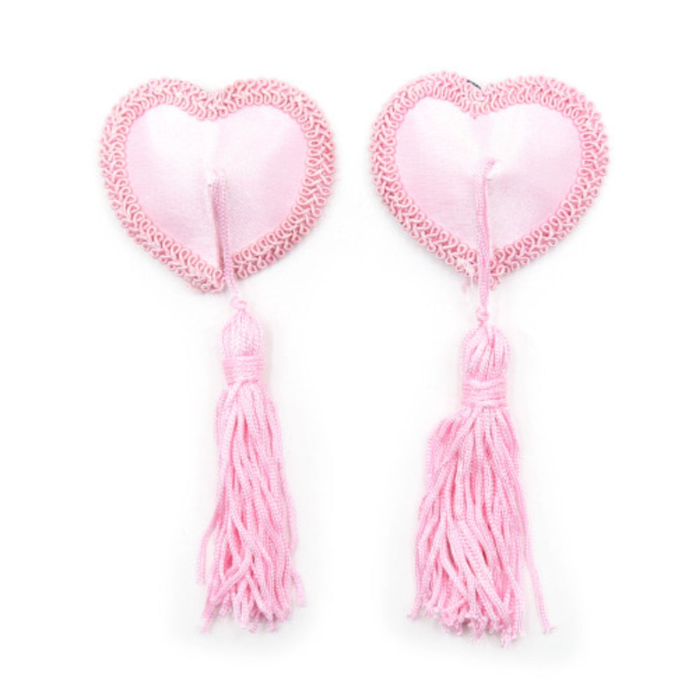 Naughty Toys Pink Heart Nipple Pasties with tassels - image 4