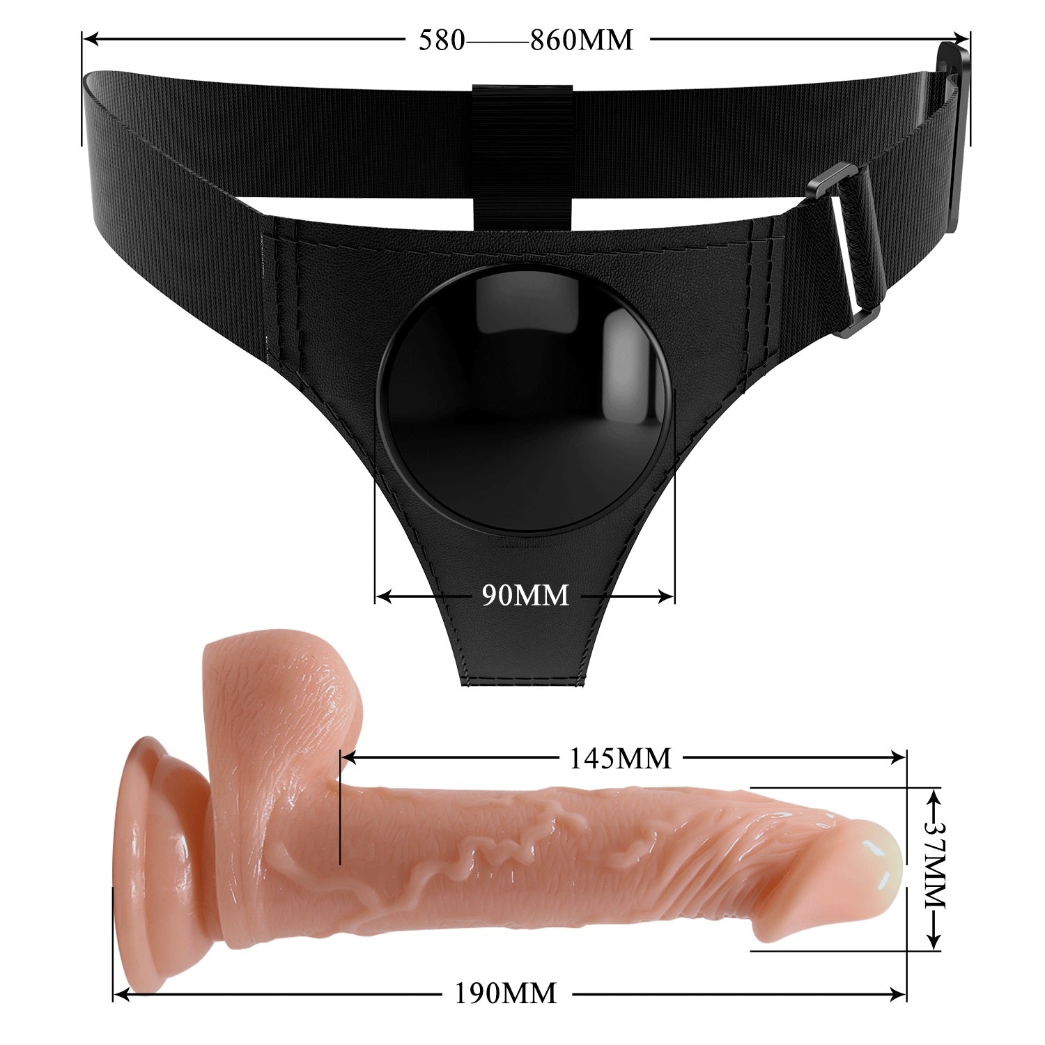 Pretty Love Kevin universal harness briefs with dildo set Δευτερεύουσα εικόνα προϊόντος