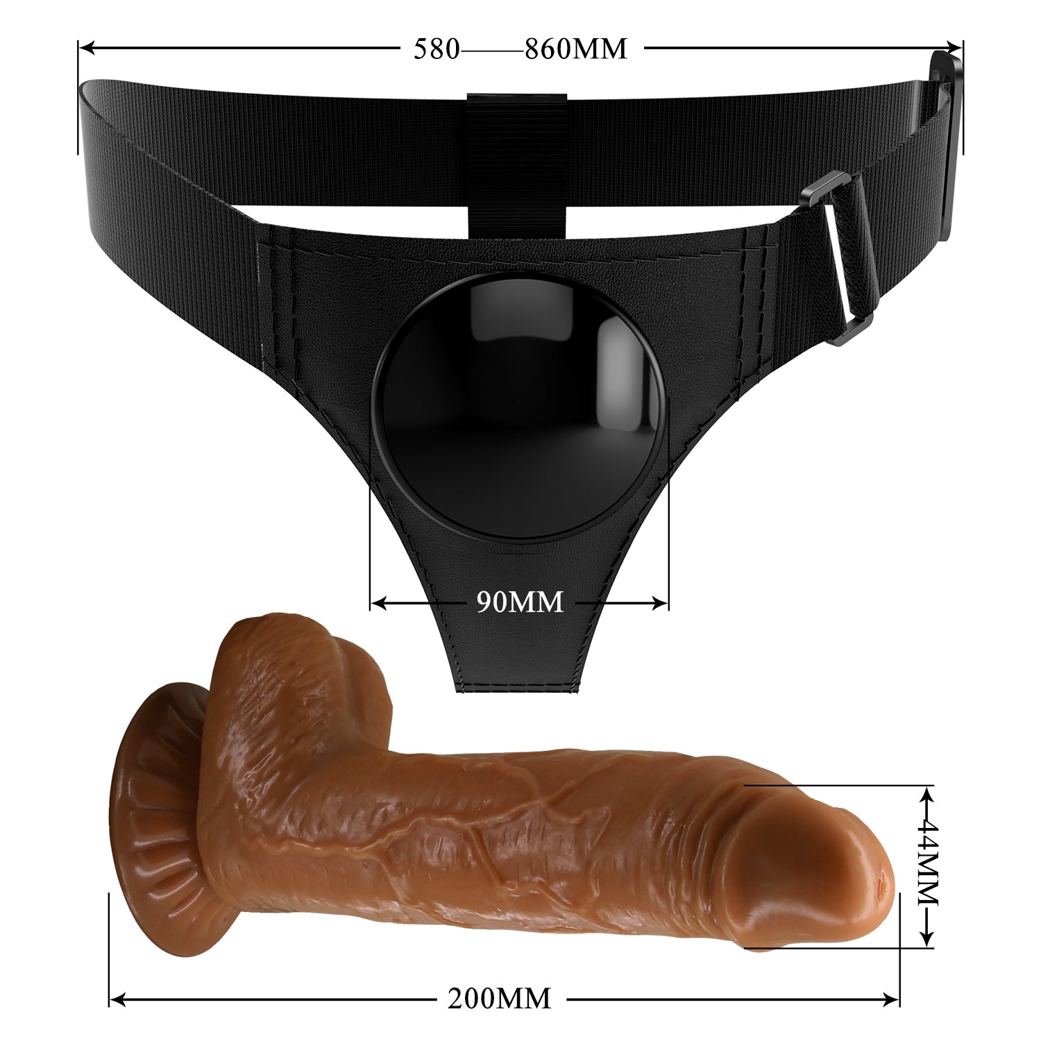 Pretty Love Michael universal harness briefs set with brown dildo - image 2