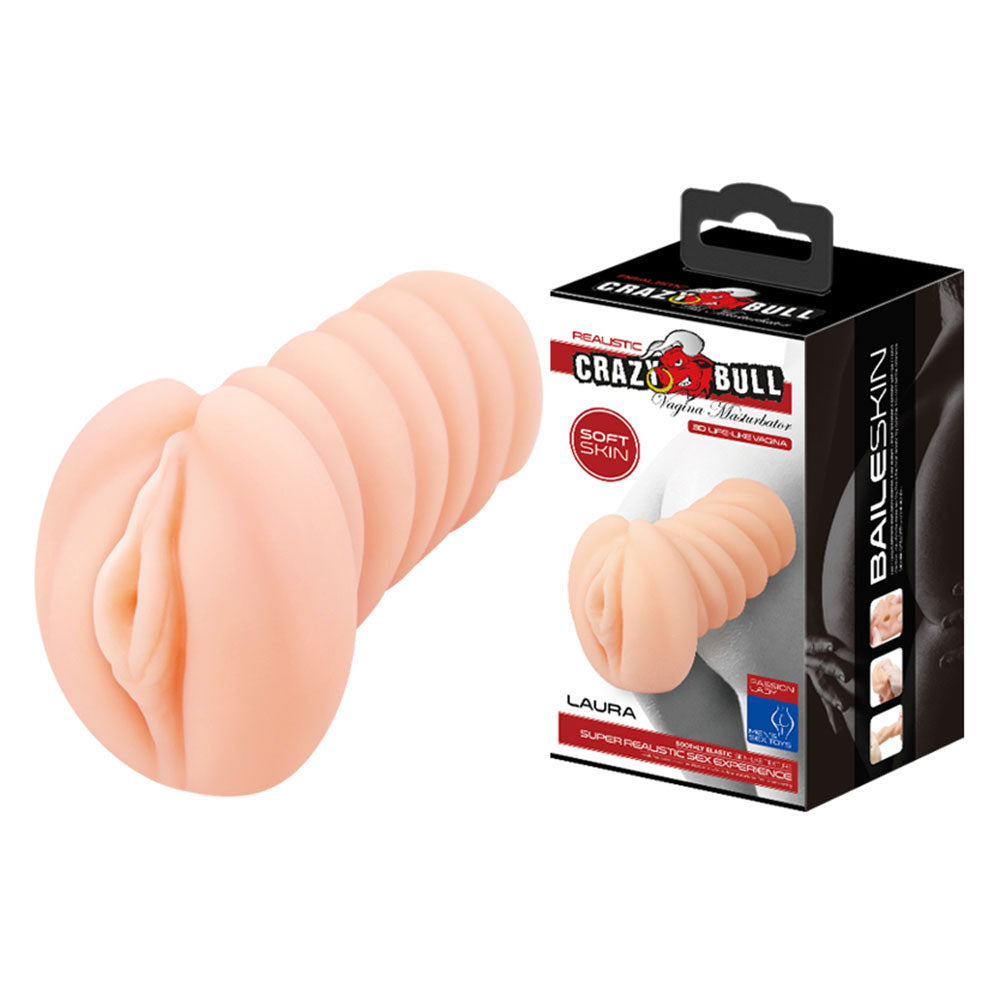 CRAZY BULL LAURA realistic vagina male masturbation stroker 14 x 7.5 cm