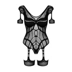 Obsessive G334 Bodystocking with garters Black O/S - image 5
