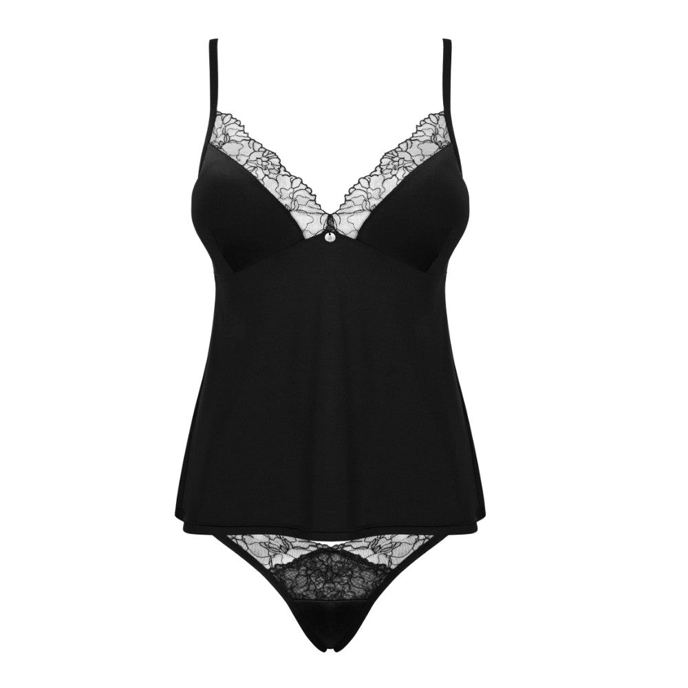 Obsessive Bella Rou Plus Size Sexy Top and Panties Black Main image