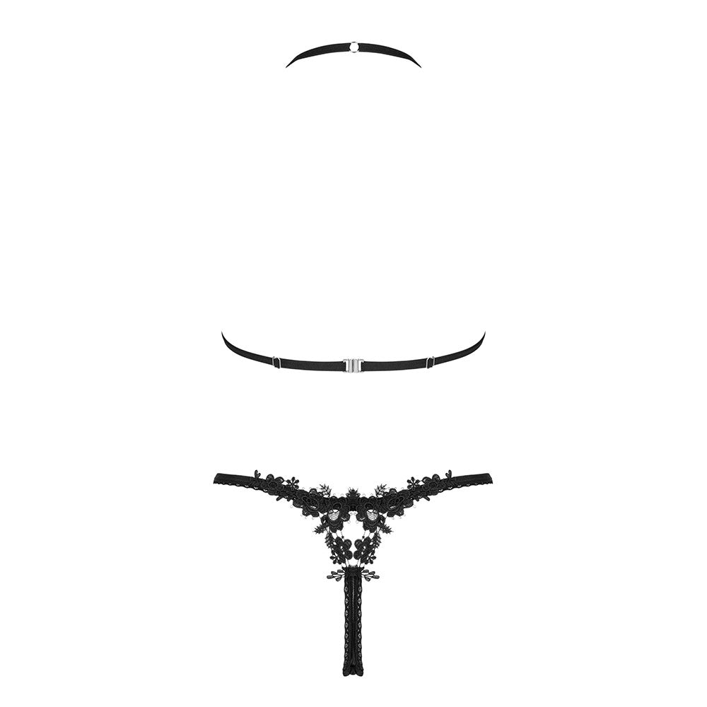 Obsessive Celia Noir Bra and Thong set Black - image 5