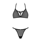 Obsessive Celia Noir Bra and Thong set Black - image 4