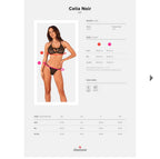 Obsessive Celia Noir Plus size Bra and Thong set Black