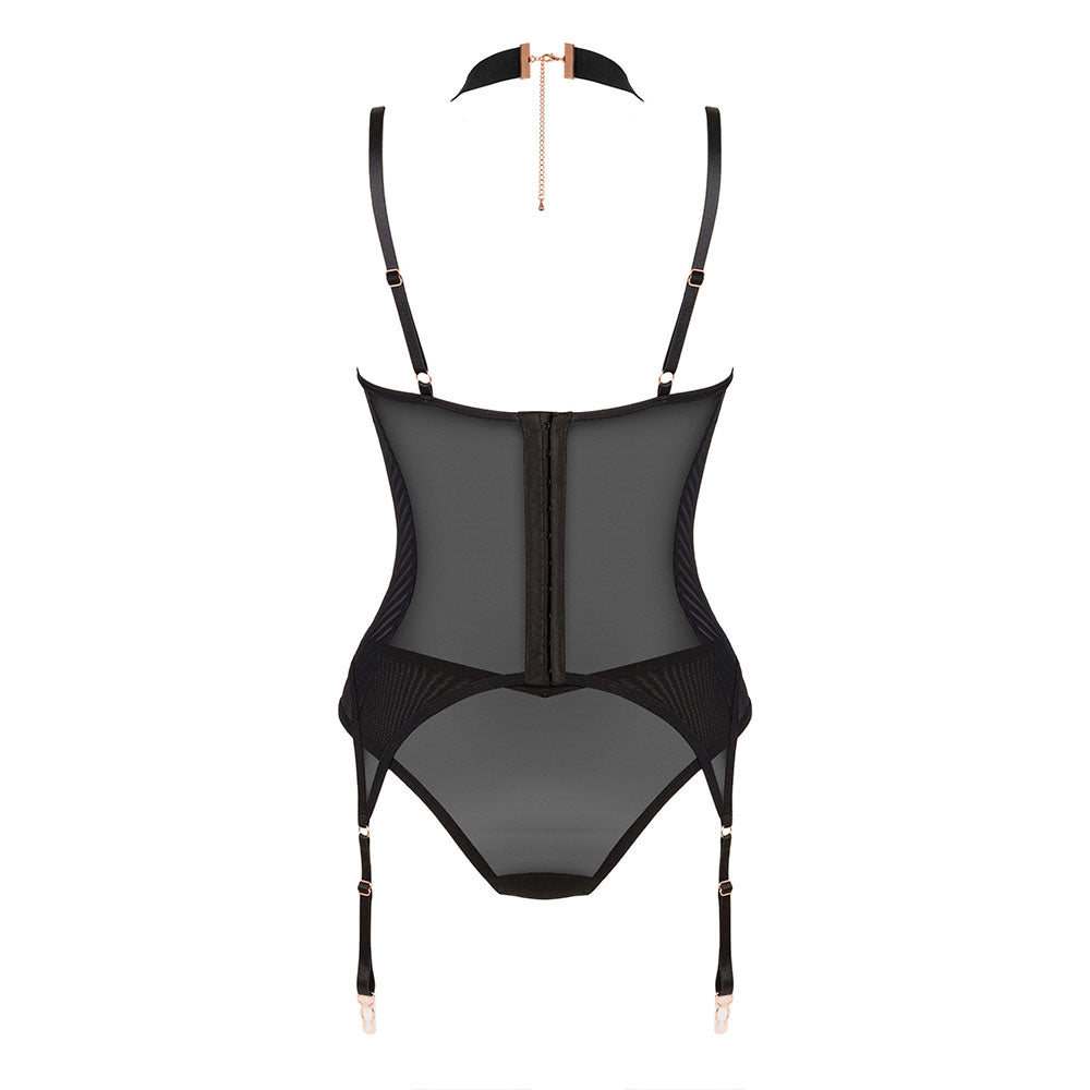 Obsessive Brasica Corset with Choker and Panties Black