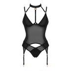 Obsessive Brasica Corset with Choker and Panties Black - image 4