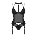 Obsessive Brasica Corset with Choker and Panties Black