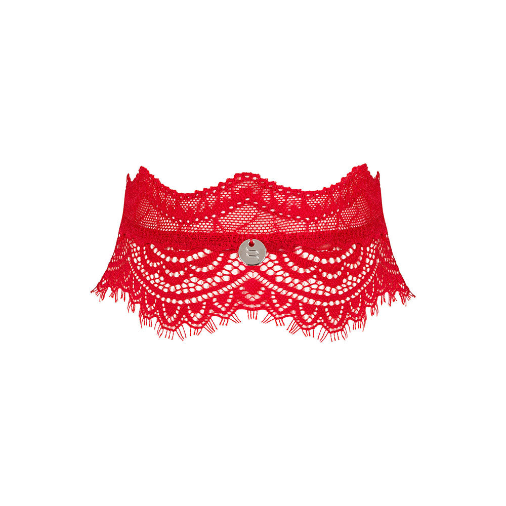 Obsessive Bergamore Red Lace Choker O/S
