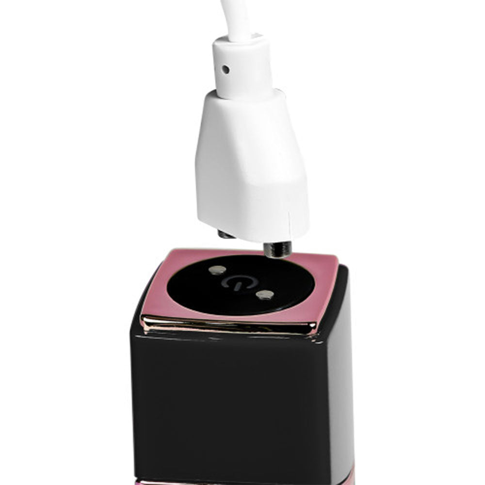 10 Speed BLACK rechargeable silicone vibrating Lipstick - image 4