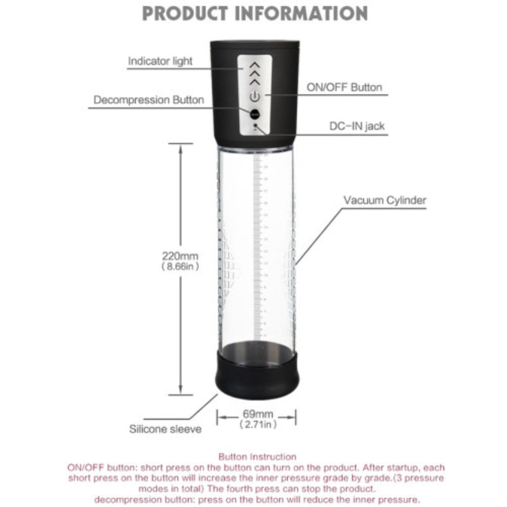 Rechargeable Passion Pump Penis Maximizer 20 x 6 cm - image 7